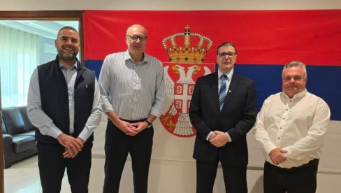 РАДНО У МАРОКУ: Делегација Српског школског спорта на састанку са амбасадором
