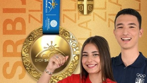ЗЛАТО! Анастасија Живковић и Стефан Аговић освојили најсјајнију медаљу на Европском олимпијском фестивалу младих!