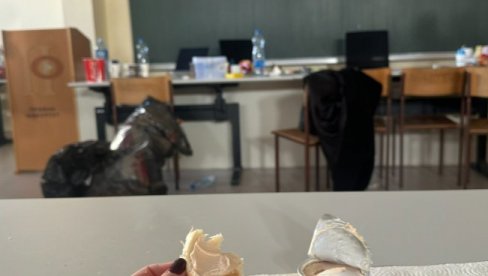 RUGLO BLOKADERA: Napravili svinjac od fakulteta (FOTO)