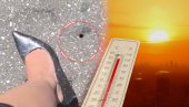 ВРЕО СНИМАК ИЗ СРБИЈЕ: Жени штикла пропала у асфалт (ВИДЕО)