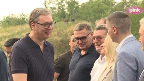 VUČIĆ U GOLUPCU: Predsednik obilazi radove na izgradnji Dunavskog koridora (VIDEO)