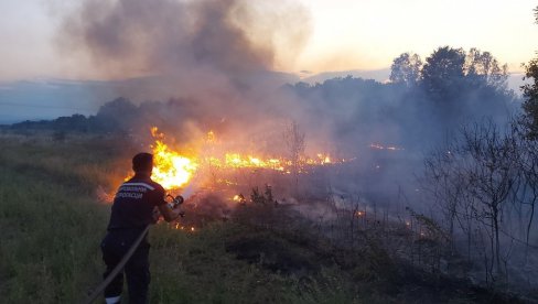 POŽARI NA OTVORENOM KOD PARAĆINA: Intervenisalo i Dobrovoljno vatrogasno društvo (FOTO)