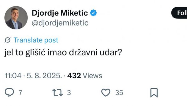 СТОКА ЛИКУЈЕ, СРАМ ИХ БИЛО: Блокадери и опозиционари нападају болесног Дарка Глишића! СТОКА ЛИКУЈЕ, СРАМ ИХ БИЛО: Блокадери и опозиционари нападају болесног Дарка Глишића!