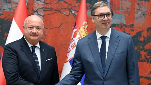 VUČIĆ SA ŠTOKEROM: Sastanak predsednika i kancelara Austrije u Palati Srbija (VIDEO)