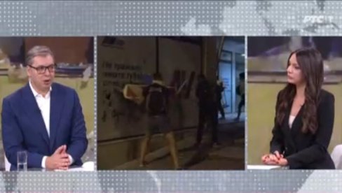 ТО СУ БИЛИ ПОЗИВИ НА УБИЈАЊЕ ПОЛИЦИЈЕ Вучић о натписима које су блокадери оставили у просторијама СНС