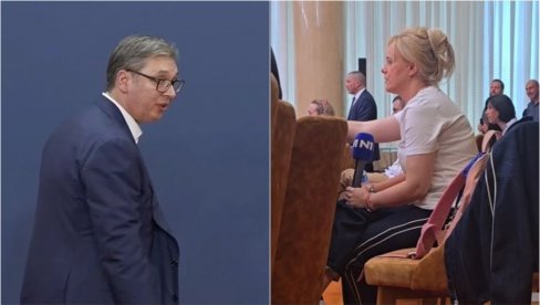 СРАМ ВАС БИЛО ЗА СВЕ ШТО РАДИТЕ Вучић са презиром одговорио Жаклини Таталовић на добацивања и упадице СРАМ ВАС БИЛО ЗА СВЕ ШТО РАДИТЕ Вучић са презиром одговорио Жаклини Таталовић на добацивања и упадице