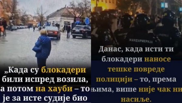 ИМАЈУ САМО ЈЕДАН ЦИЉ - ЗАШТИТА НАСИЛНИКА: Лицемерје судија - Напад на полицију није ни насиље, напад на блокадере покушај убиства ИМАЈУ САМО ЈЕДАН ЦИЉ - ЗАШТИТА НАСИЛНИКА: Лицемерје судија - Напад на полицију није ни насиље, напад на блокадере покушај убиства