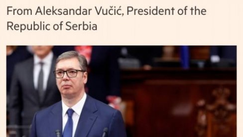 VLADA SRBIJE OSTAJE POSVEĆENA DIJALOGU:  Financial times objavio pismo predsednika Vučića (FOTO)