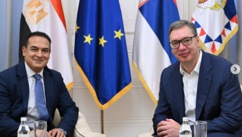 ВУЧИЋ СА АМБАСАДРОМ ЕГИПТА САЛАХОМ: Захвалан за његов допринос унапређењу дијалога (ФОТО)