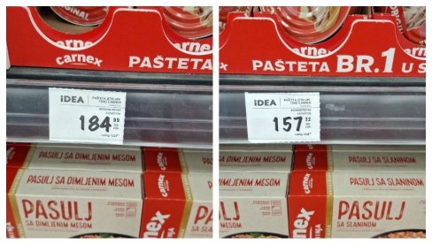 PAŠTETA SA 184 NA 157 DINARA: Uporedili smo cene nekih namirnica pre i posle sniženja - ovo je razlika (FOTO) PAŠTETA SA 184 NA 157 DINARA: Uporedili smo cene nekih namirnica pre i posle sniženja - ovo je razlika (FOTO)