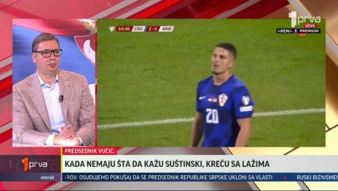 ZA DOM SPREMNI JE ZA NJIH UOBIČAJENI POZDRAV Vučić o sramnom skandiranju na utakmici Odatle do ubij Srbina, granica je nikakva ZA DOM SPREMNI JE ZA NJIH UOBIČAJENI POZDRAV Vučić o sramnom skandiranju na utakmici Odatle do ubij Srbina, granica je nikakva