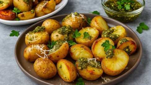 KROMPIR SA PESTOM I PARMEZANOM: Recept za hrskavi krompir