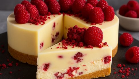 ČIZKEJK: Recept za čizkejk sa malinama i belom čokoladom ČIZKEJK: Recept za čizkejk sa malinama i belom čokoladom