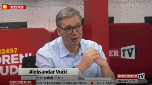 ПОРЕД ВУЧИЋА ПОЗНАТА ЛИЦА: Председник гост Информер ТВ