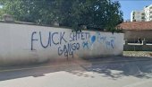 NA SVOME NISU DOBRODOŠLI: Na zidu dvorišta crkve u Kosovskoj Vitini ispisani pogrdni grafiti protiv Srba i SPC