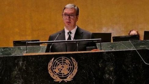 ДАНАС У 18 ЧАСОВА: Председник Вучић ће говорити на Генералној скупштини Уједињених нација у Њујорку ДАНАС У 18 ЧАСОВА: Председник Вучић ће говорити на Генералној скупштини Уједињених нација у Њујорку