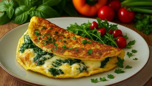 OMLET SA SPANAĆEM I SIROM: Zeleno jutro za zdrav početak dana OMLET SA SPANAĆEM I SIROM: Zeleno jutro za zdrav početak dana