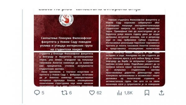 ОВО ЈЕ РАСПАД СИСТЕМА, СВАКИ ПЛЕНУМ ЗА СЕБЕ: Богу хвала да смо на време провалили лажну студентску листу ОВО ЈЕ РАСПАД СИСТЕМА, СВАКИ ПЛЕНУМ ЗА СЕБЕ: Богу хвала да смо на време провалили лажну студентску листу