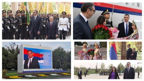 VUČIĆ U UZBEKISTANU: Predsednik Mirzijojev ga dočekao uz najviše vojne počasti (FOTO/VIDEO) VUČIĆ U UZBEKISTANU: Predsednik Mirzijojev ga dočekao uz najviše vojne počasti (FOTO/VIDEO)
