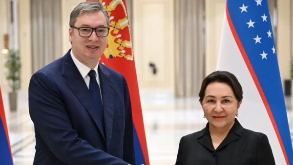 ВУЧИЋ У УЗБЕКИСТАНУ: Састао се са председавајућом парламента Нарабаевом у Ташкенту (ФОТО) ВУЧИЋ У УЗБЕКИСТАНУ: Састао се са председавајућом парламента Нарабаевом у Ташкенту (ФОТО)