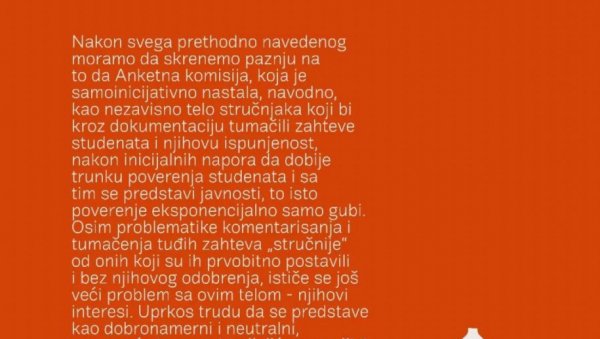 ТОТАЛНИ РАТ МЕЂУ БЛОКАДЕРИМА: Пленумаши са ФПУ ударили по лажној анкетној комисији ТОТАЛНИ РАТ МЕЂУ БЛОКАДЕРИМА: Пленумаши са ФПУ ударили по лажној анкетној комисији