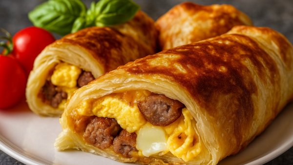 РОЛНИЦЕ ОД ЛИСНАТОГ ТЕСТА СА КОБАСИЦОМ, ЈАЈИМА И СИРОМ: Савршен доручак за почетак дана