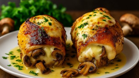 PILETINA PUNJENA PEČURKAMA I SIROM: Sočno, kremasto i neodoljivo jelo koje će osvojiti celu porodicu!