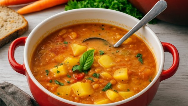 СУПА ОД СОЧИВА, ПАРАДАЈЗА И КРОМПИРА: Топла, мирисна и пуна укуса - Идеална за ручак или вечеру!