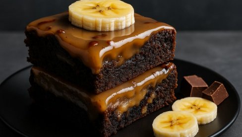 БРАУНИЈИ СА БАНАНОМ И КАРАМЕЛОМ: Прави сан за љубитеље чоколаде!