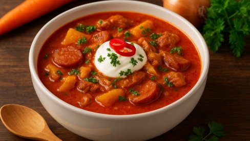 MAĐARSKA ČORBA SA KOBASICOM I PAPRIKOM: Gusto i aromatično jelo za hladne dane