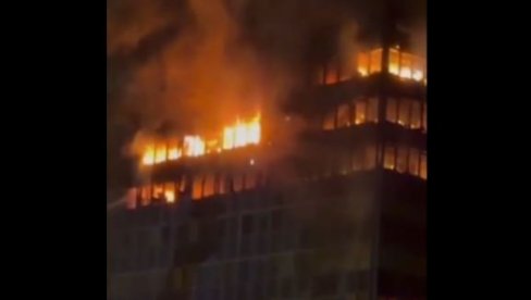 ГОРИ СИМБОЛ ЗАГРЕБА: Погледајте снимак огромног пожара - Ватра гута небодер (ВИДЕО)