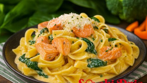 TESTENINA SA LOSOSOM I SPANAĆEM: Brz i kremast obrok