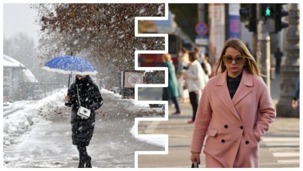 У БЕОГРАДУ 6 СТЕПЕНИ, А У ОВИМ ГРАДОВИМА 20, ШТА СЕ ДЕШАВА СА ВРЕМЕНОМ У СРБИЈИ? Киша прелази у снег а очекује се и грмљавина