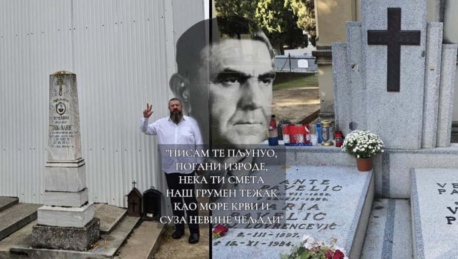 СВЕШТЕНИК САКРИО СРПСКИ КАМЕН У ГРОБ ПАВЕЛИЋА: Нисам пљунуо,погани изроде! Да ти смета наш грумен тежак као море крви и суза невине чељади