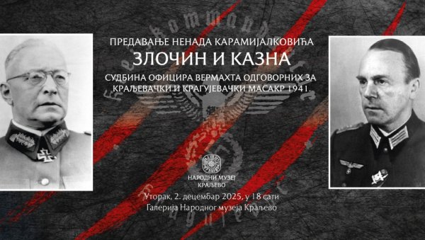 ЗЛОЧИН И КАЗНА: Предавање посвећено масовним стрељањима у Краљеву и Крагујевцу