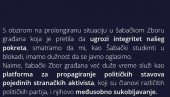 ШАБАЧКИ СТУДЕНТИ БЛОКАДЕРИ: Зборови су нас угрозили