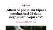 BOLESNA, AUTOŠOVINISTIČKA I ANTIDRŽAVNA KAMPANJA VREMENA: Dok cela Evropa uvodi vojni rok, oni šalju mlade na Kipar