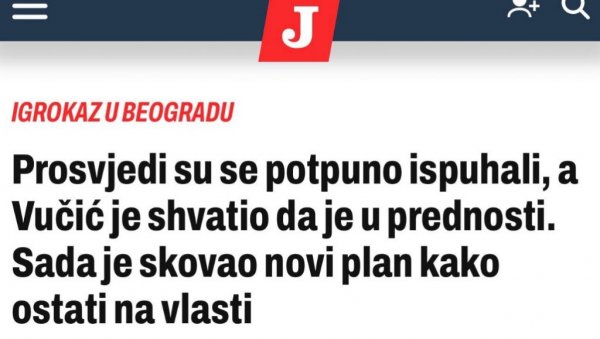 ДАНАС И ЈУТАРЊИ ЗАЈЕДНО ТУГУЈУ: Протести су се потпуно испухали, Вучић схватио да има предност! (ФОТО)