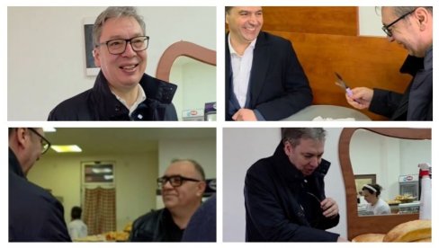 ČOVEK SE IZ NIŠA UVEK VRATI SA PAR KILOGRAMA VIŠKA! Predsednik u Nišu probao burek kod čuvenog Braška (VIDEO)