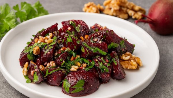 УКУСНА САЛАТА СА МАЛО САСТОЈАКА: Специјалитет са цвеклом - Идеалан као део посне трпезе