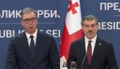 УСКОРО ОТВАРАМО АМБАСАДУ У ТБИЛИСИЈУ Вучић са Кавелашвилијем: Први пут у историји имамо прилику да угостимо председника Грузије (ВИДЕО)