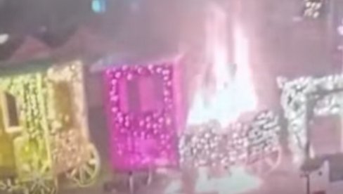 HOROR ISPRED GRADSKE KUĆE U NOVOM SADU: Muškarac polio novogodišnju dekoraciju zapaljivom materijom, pa izazvao požar (VIDEO)