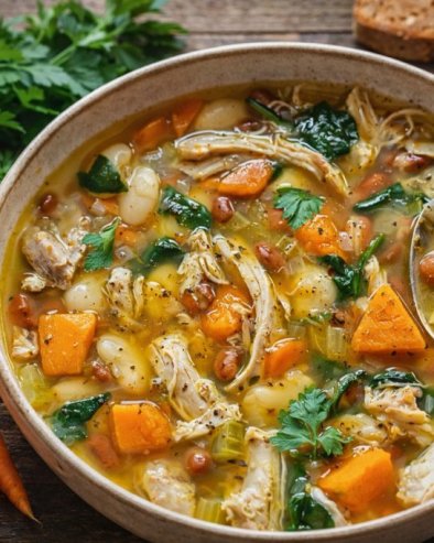 ПИЛЕТИНА СА ПАСУЉЕМ И СПАНАЋЕМ: Богата, хранљива и једноставна супа