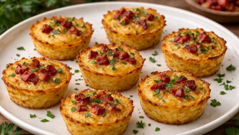 МИНИ КРОМПИР ПИТЕ СА СИРОМ И СЛАНИНОМ: Хрскаве, сочне и пуне укуса!