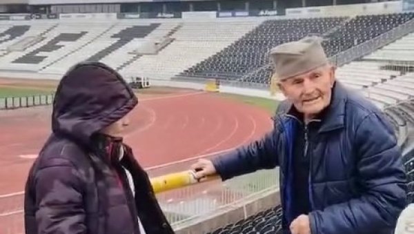 ДЕЛИЈЕ И ГРОБАРИ ПЛАЧУ! Звездаш довео деду од 96 година први пут на стадион Партизана - оно што се тамо десило, сви ће памтити (ВИДЕО)