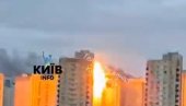 MASOVNI RAKETNI NAPAD NA KIJEV: Dron umalo nije srušio celu zgradu (VIDEO)