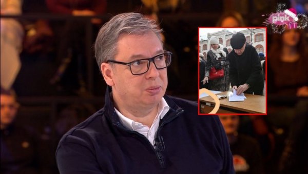 БЛОКАДЕРИ СУ ДАНАС КОРИСТИЛИ СТОЛОВЕ СА ДЕЛОВОДНИМ БРОЈЕВИМА Вучић: Они троше наше столове да би прикупљали  потписе за своју партију