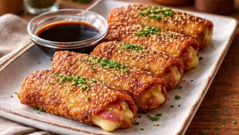 ХРСКАВЕ РОЛНИЦЕ СА СИРОМ И ШУНКОМ: Залогај који нестаје за трен