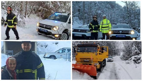 СВЕ СЛУЖБЕ НА НОГАМА, ПОЛИЦИЈА И ВАТРОГАСЦИ РАМЕ УЗ РАМЕ ПОМАЖУ ГРАЂАНИМА: Приоритет безбедност и пружање помоћи свима којима је потребна