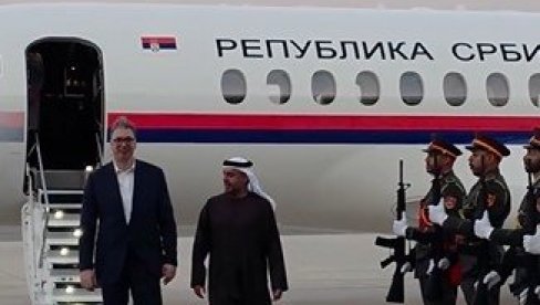 VUČIĆ STIGAO U UJEDINJENE ARAPSKE EMIRATE: Imaju snažnog i posvećenog partnera u Srbiji (VIDEO)